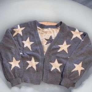 moon & madison Gray Star Cardigan